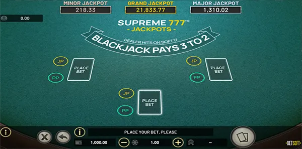 supreme 777 jackpots blackjack game review image